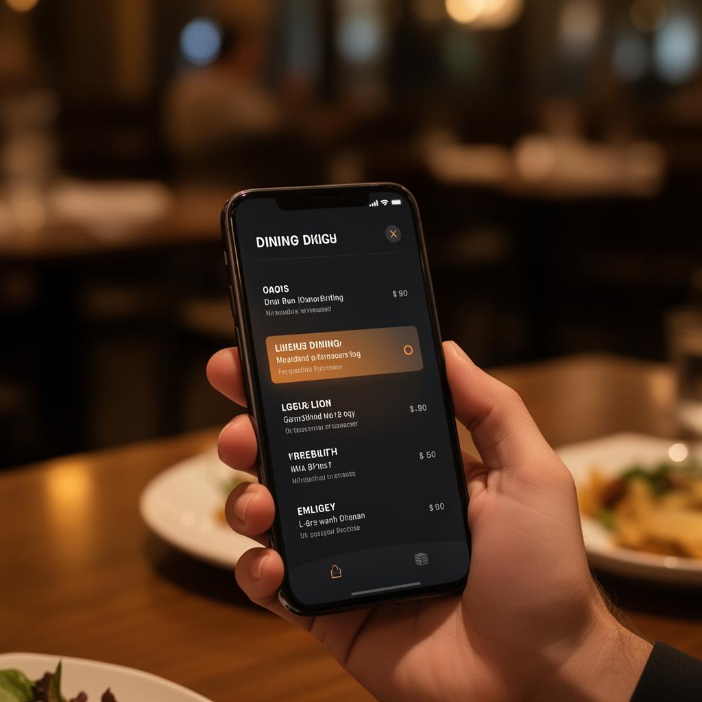 Diner confidently choosing on a phone